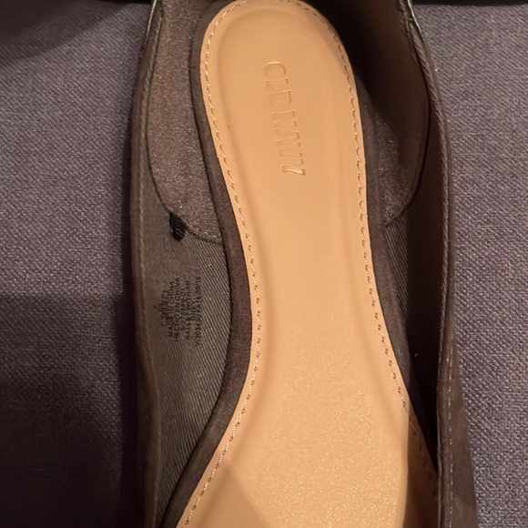 Dark great ankle strap ballerinas shoe suede front with faux leather backing - Picture 5 of 9